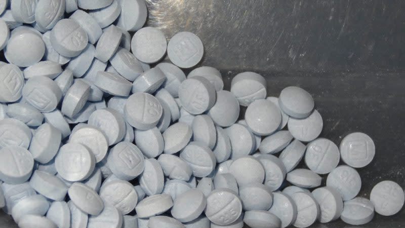<em>FILE – This photo provided by the U.S. Attorneys Office for Utah and introduced as evidence in a 2019 trial shows fentanyl-laced fake oxycodone pills collected during an investigation. (U.S. Attorney’s Office)</em>