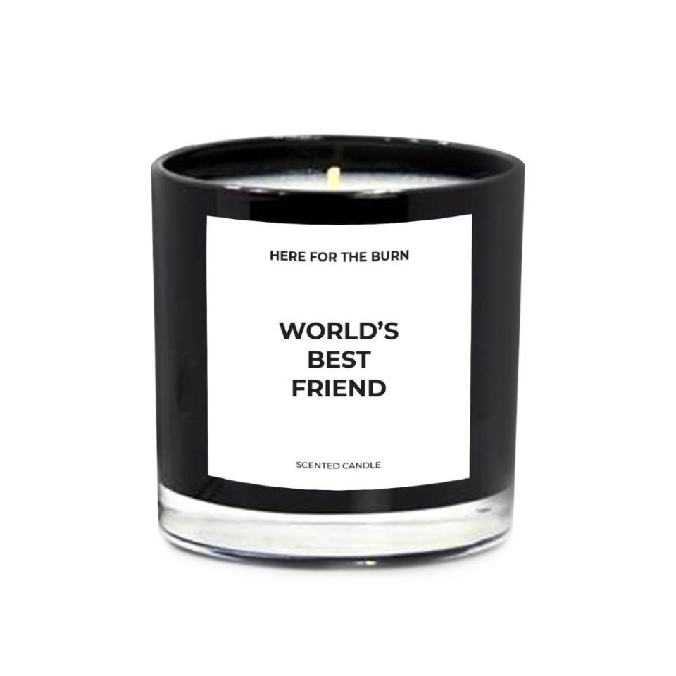 <p><a href="https://go.redirectingat.com?id=74968X1596630&url=https%3A%2F%2Fwww.herefortheburn.com%2Fcollections%2Fthe-worlds-best%2Fproducts%2Fworlds-best-friend&sref=https%3A%2F%2Fwww.bestproducts.com%2Ffashion%2Faccessories%2Fg1821%2Fbridesmaid-gift-ideas%2F" rel="nofollow noopener" target="_blank" data-ylk="slk:Shop Now;elm:context_link;itc:0;sec:content-canvas" class="link ">Shop Now</a></p><p>World's Best Friend Candle</p><p>$36.00</p><p>herefortheburn.com</p>