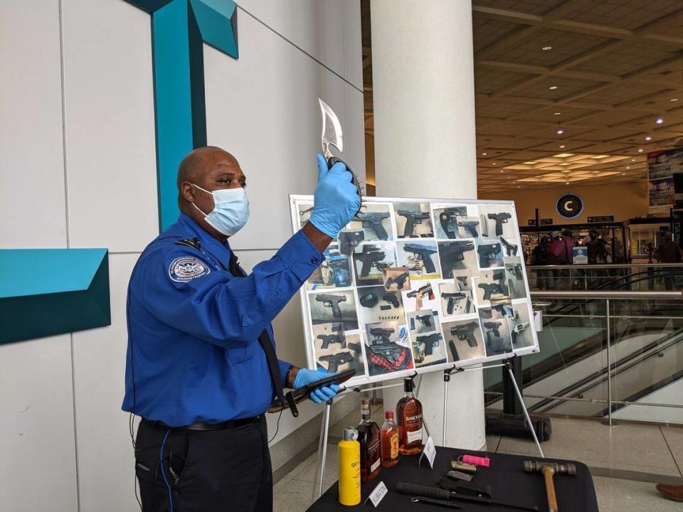 TSA agents at Charlotte Douglas International Airport found 106 guns at the airport in 2021.