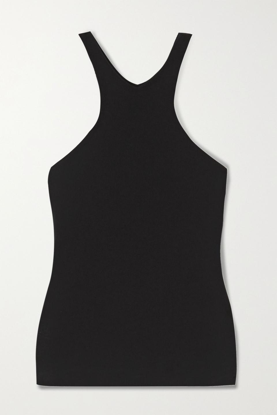 Ribbed cotton-jersey tank