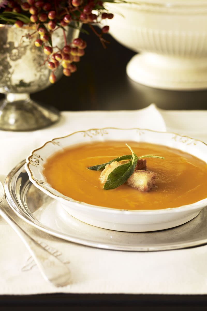 <p>This classic combo of flavors is sure to be a hit on your dinner table.</p><p><em><a href="https://goodhousekeeping.com/food-recipes/a9967/butternut-squash-soup-sage-recipe/" rel="nofollow noopener" target="_blank" data-ylk="slk:Get the recipe for Butternut Squash Soup with Sage »;elm:context_link;itc:0;sec:content-canvas" class="link ">Get the recipe for Butternut Squash Soup with Sage »</a></em></p>