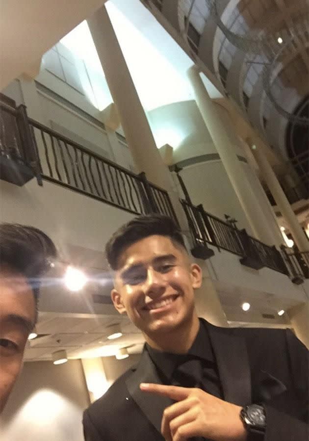 Lucky high schooler Albert Ochoa landed himself an A-list prom date! Source: Twitter