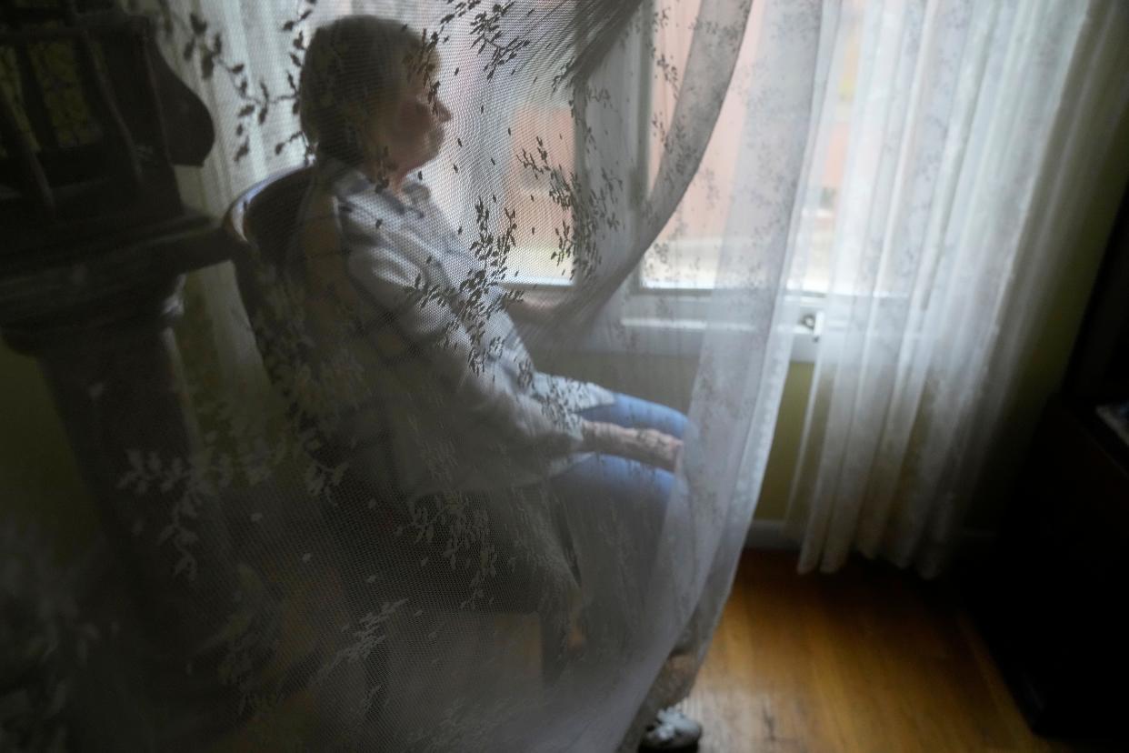 Fran, 85, who asked not to be identified, is shown as she poses for a photograph in her Essex County home. Fran, who came to America with her family when she was 10 years-old, survived the Holocaust thanks to the help of a family who helped her and her family hide from the Nazis. Her family lived in eastern Poland, which today is western Ukraine. Fran said she was never concerned to be Jewish in this country until this month, Tuesday, October 31, 2023.