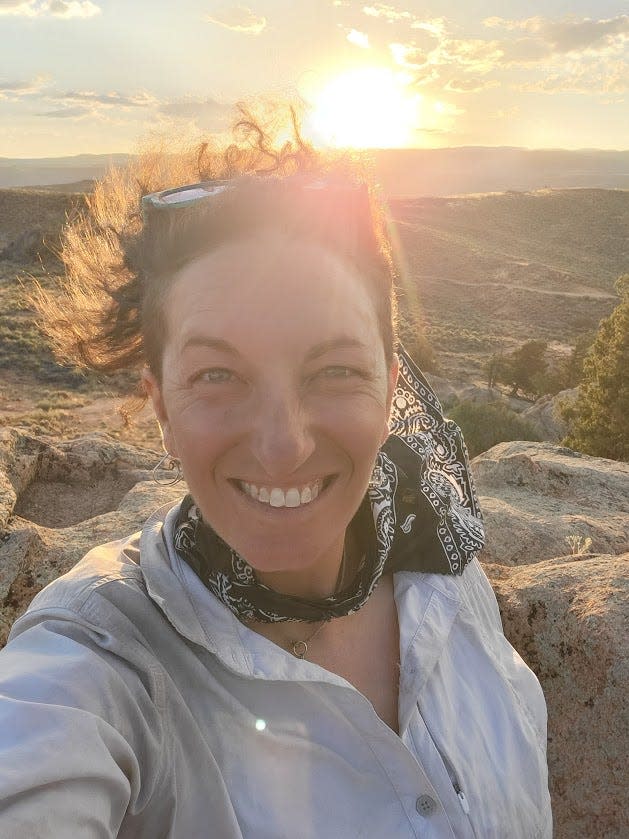 The setting sun makes for a captivating selfie as Briana DeSanctis posed last July in Gunnison, CO slightly off trail while camping on lands managed by the Bureau of Land Management.