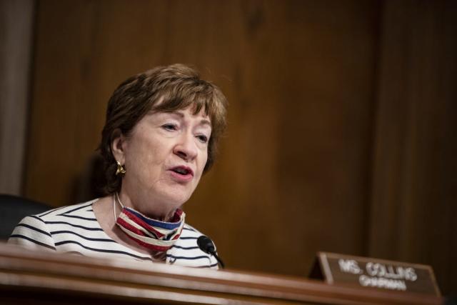 Sen. Susan Collins, R-Maine, spoke out on Aug. 1, 2021, against how House Speaker Nancy Pelosi handled Republicans who were nominated to the House Select Committee that is investigating the Jan. 6 Capitol riot.