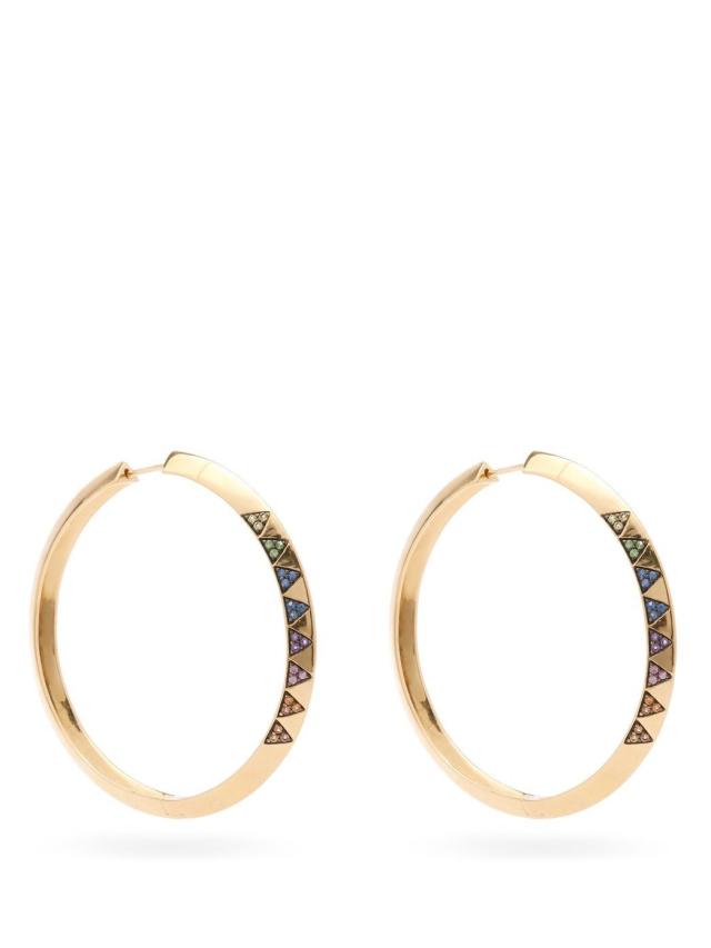 Petite Sparkling Disco J Hoop Earrings In White Gold