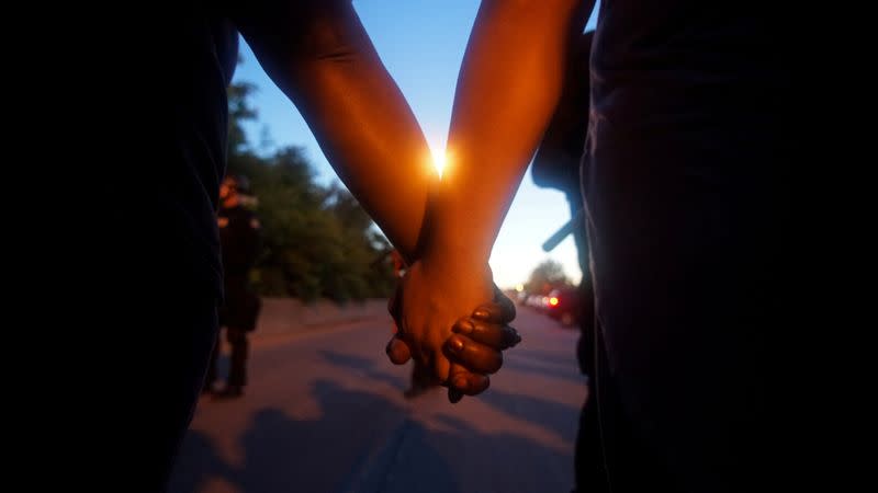 Protest against the death in Minneapolis police custody of George Floyd, in St. Louis Missouri