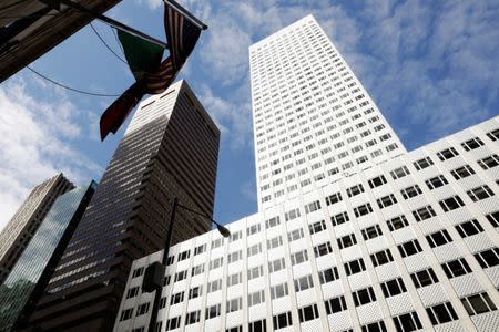 A building at 666 Fifth Avenue, owned by Kushner Companies, rises above the street in New York, U.S., March 30, 2017. REUTERS/Lucas Jackson/File Photo