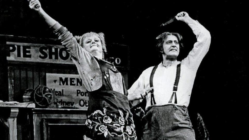 Angela Lansbury and Len Cariou originated the roles of Mrs. Lovett and Sweeney Todd in the 1979 Broadway staging of "Sweeney Todd: The Demon Barber of Fleet Street." Many theatrical and operatic companies have revived it.