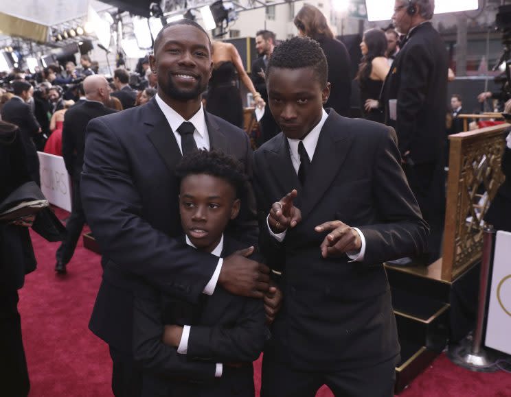 Trevante Rhodes, Alex Hibbert, and Ashton Sanders on the Oscars red carpet.