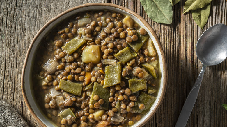 Bowl on lentil stew