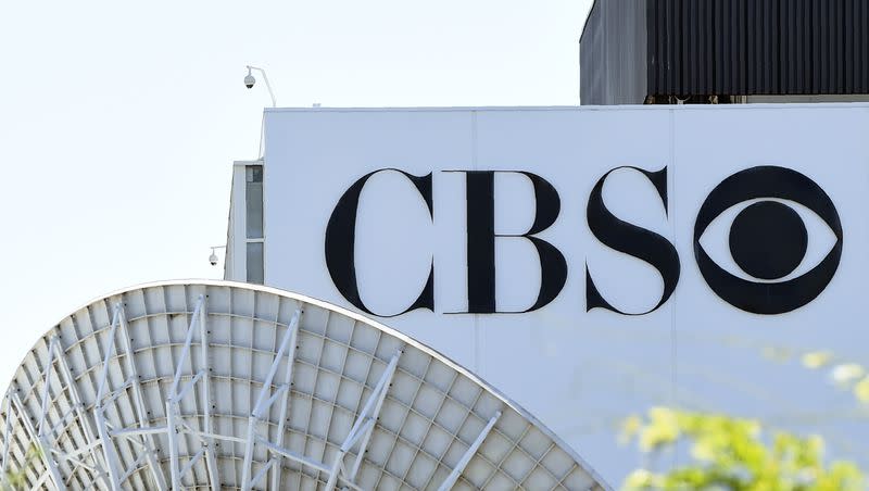 The exterior of CBS Television City studio is pictured July 3, 2020, in Los Angeles. The network’s parent company has announced layoffs.