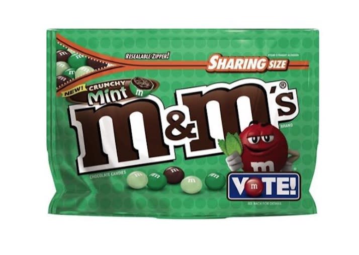 M&M's new crunchy flavors: raspberry, mint and espresso