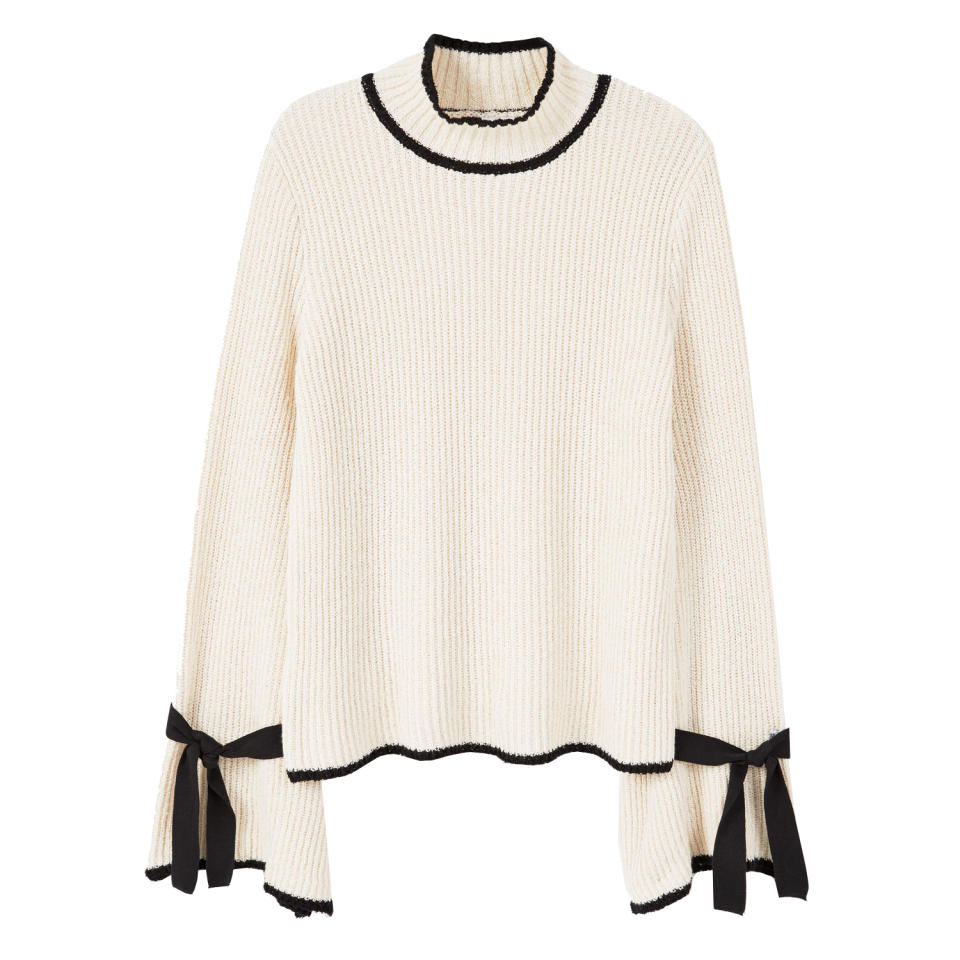 <p>$80 | <a rel="nofollow noopener" href="http://www.anrdoezrs.net/links/7799179/type/dlg/sid/ISAHSweaters/http://shop.mango.com/US/p0/woman/clothing/cardigans-and-sweaters/sweaters/flared-sleeves-sweater?id=83040221_05&n=1&s=prendas.cardigans" target="_blank" data-ylk="slk:mango.com;elm:context_link;itc:0;sec:content-canvas" class="link ">mango.com</a></p>