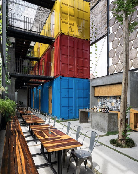 <p>This colorful hostel in Nha Trang, Vietnam, was the first in the city to be built of shipping containers. It’s designed to mimic a traditional Vietnamese house with distinct blocks for living, sleeping, and washing.</p>