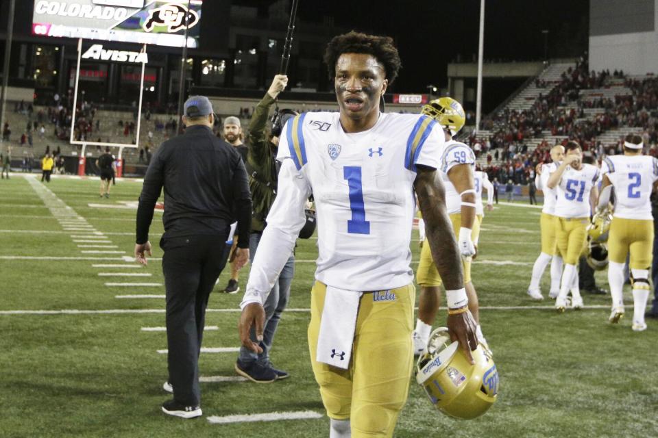 UCLA's Dorian Thompson-Robinson walks off the field.