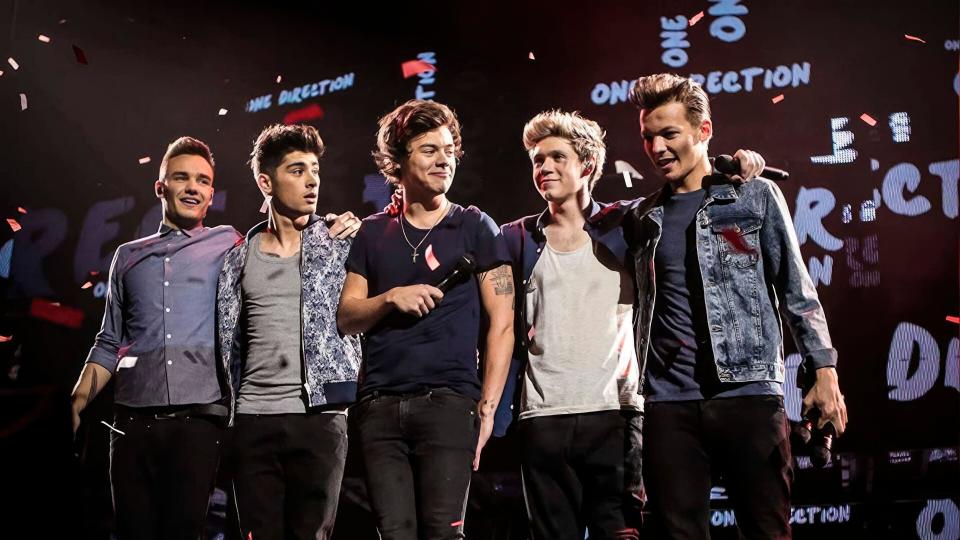 HARRY STYLES, ZAYN MALIK, LIAM PAYNE, NIALL HORAN and LOUIS TOMLINSON in ONE DIRECTION: THIS IS US (2013), directed by MORGAN SPURLOCK. Credit: FULWELL 73/SYCO ENTERTAINMENT/TRISTAR PICTURES/WARRIOR POETS / Album