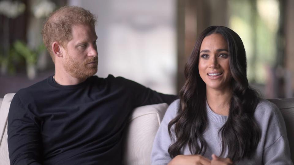Prince Harry and Meghan Markle in their Netflix docuseries "Harry & Meghan."