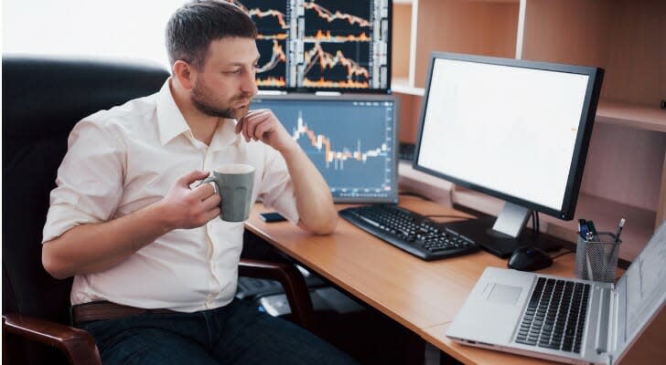 Investor sitting his office