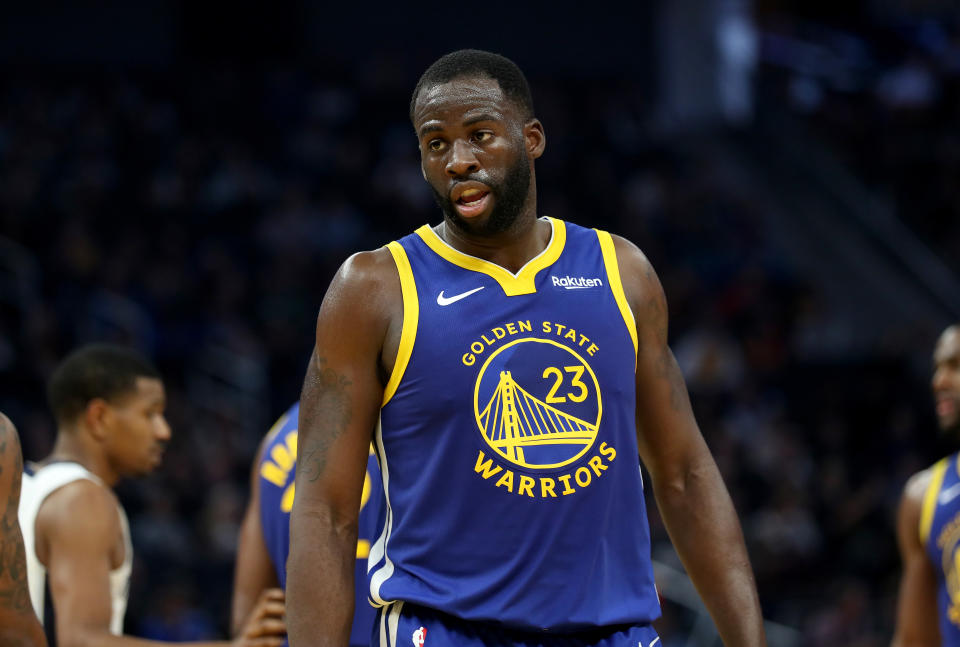 SAN FRANCISCO, CA: DECEMBER 09: Golden State Warriors' Draymond Green #23 pauses in between plays in the second quarter of their NBA game against the Memphis Grizzlies at the Chase Center in San Francisco, Calif., on Monday, Dec. 9, 2019. (Jane Tyska/Digital First Media/The Mercury News via Getty Images)