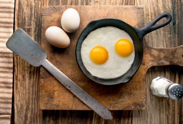 Cast iron skillets can be nonstick if they're properly seasoned, but they don't have quite that slippery feel of a PTFE- or ceramic-coated pan. (Photo: ATU Images via Getty Images)