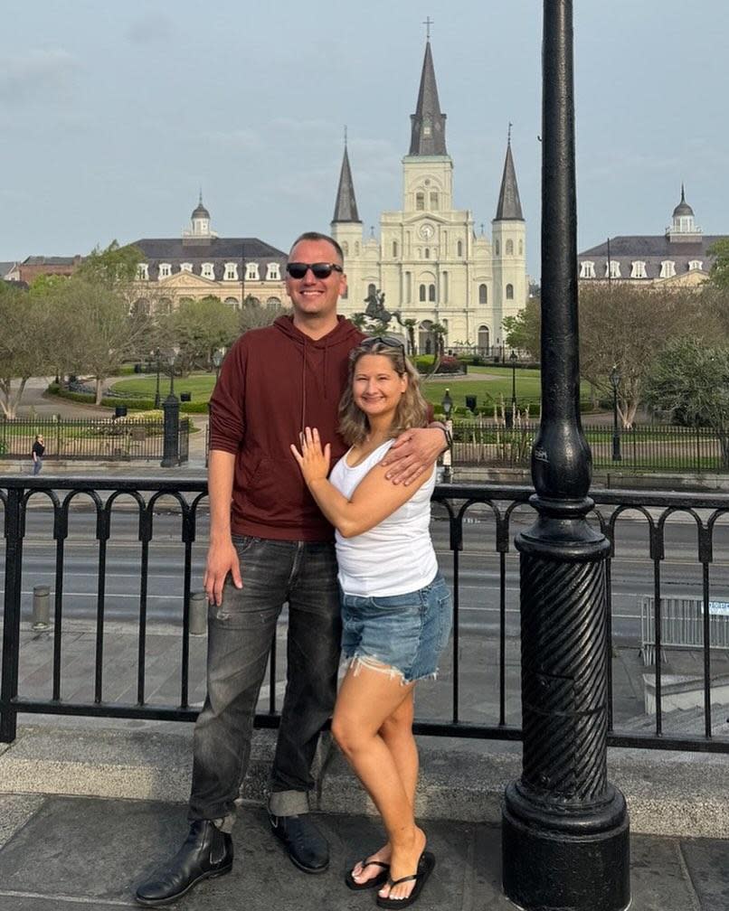 Gypsy Rose Blanchard and Ken Urker pose for the camera