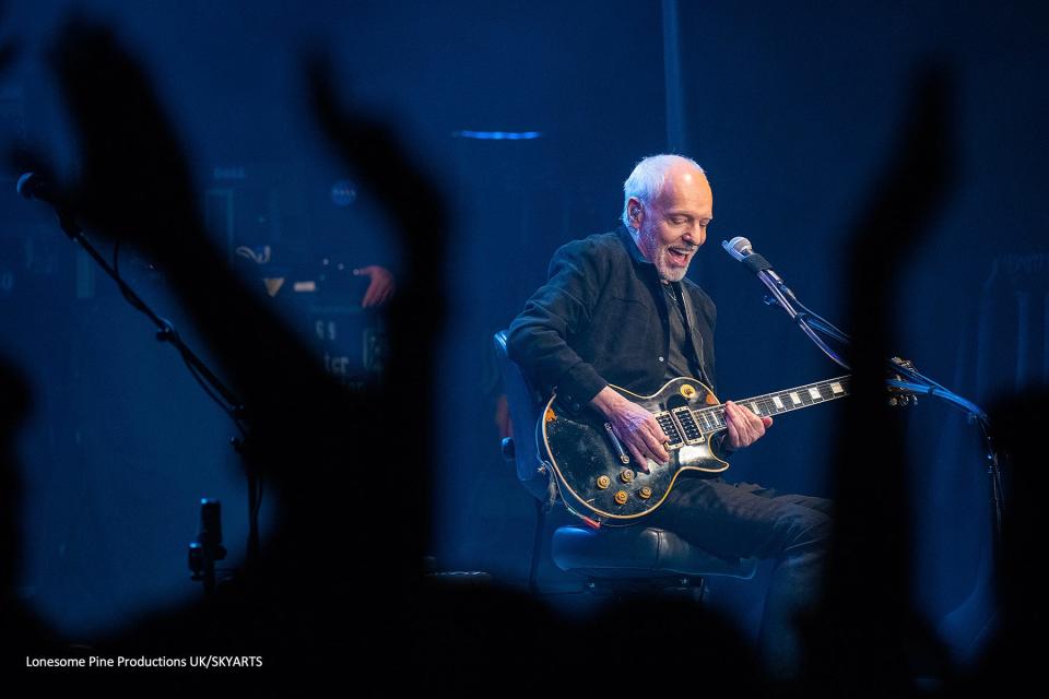 Renowned rocker Peter Frampton performs legendary hits like "Show Me the Way" to a full house in Middle Tennessee State University's Tucker Theatre Sunday, Jan. 22, as part of a made-for-TV concert that will be aired on British television later this year. Frampton previously announced his retirement from extensive touring for health reasons and held Sunday's free concert as a gift to his fans.