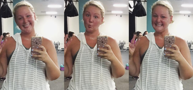 Body-love advocate Allison Kimmey faced her biggest fashion fear at the gym. (Photo: Instagram/allisonkimmey)