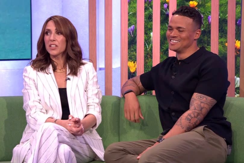 Jermaine Jenas couldn't help but poke fun at his co-star during the interview