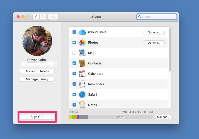 How to log out of iCloud on Mac