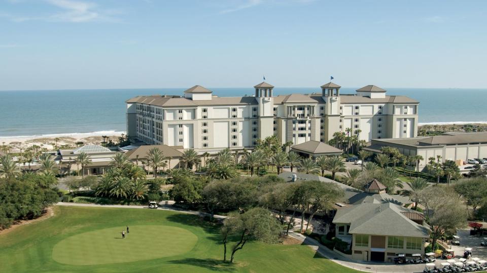 Aerial view of exterior and golf course at Ritz-Carlton, Amelia Island