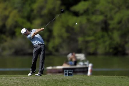 Mar 24, 2017; Austin, TX, USA; Zach Johnson of the United States plays against Brendan Steele of the United States during the third round of the World Golf Classic - Dell Match Play golf tournament at Austin Country Club. Erich Schlegel-USA TODAY Sports