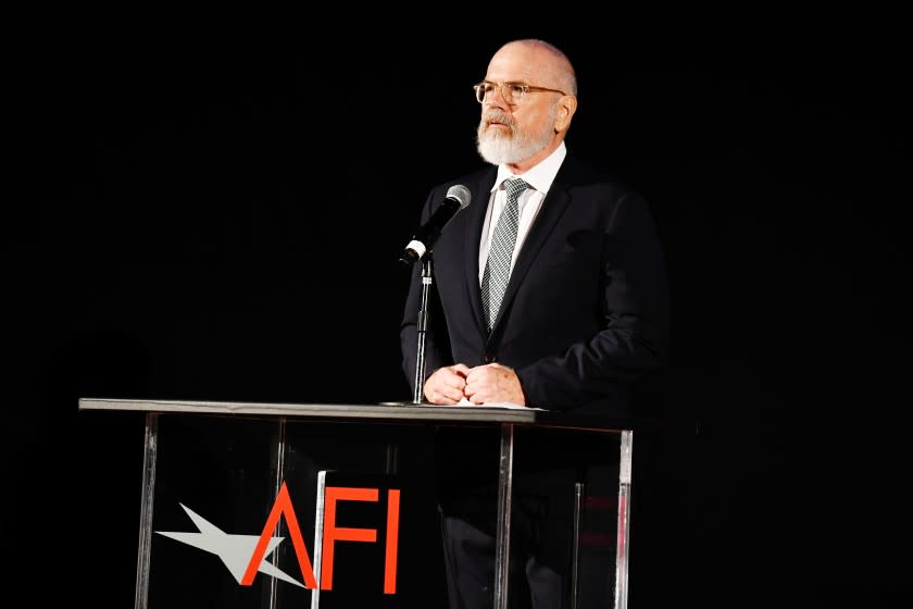 HOLLYWOOD, CALIFORNIA - NOVEMBER 16: Director of AFI Festivals Michael Lumpkin speaks onstage during AFI Fest: The Crown & Peter Morgan Tribute at TCL Chinese Theatre on November 16, 2019 in Hollywood, California. (Photo by Araya Diaz/Getty Images for Netflix)
