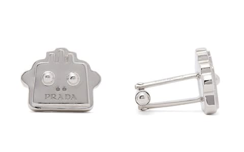  Prada Robot Silver Crystal Cufflinks - Credit: MATCHESFASHION
