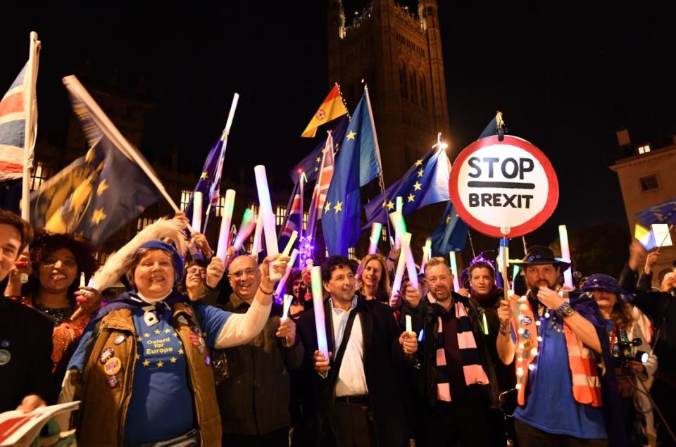 Remainer campaigners in Westminster (PA)