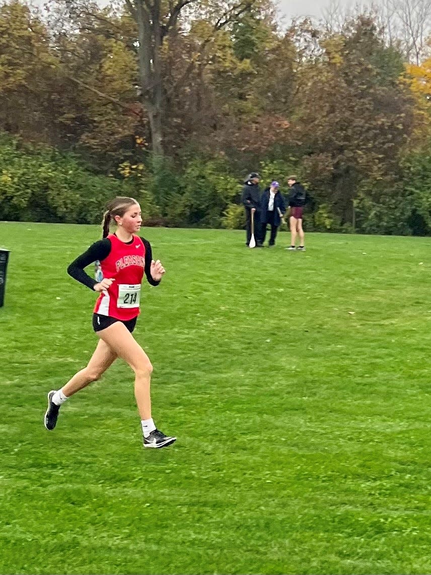 Pleasant's Casey Kimball qualified for her third straight state meet during Saturday's Division III girls cross country regional race at Pickerington North.