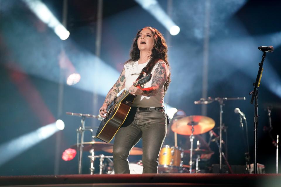 Ashley McBryde performs during CMA Fest at Nissan Stadium on Sunday, June 11, 2023, in Nashville, Tennessee.