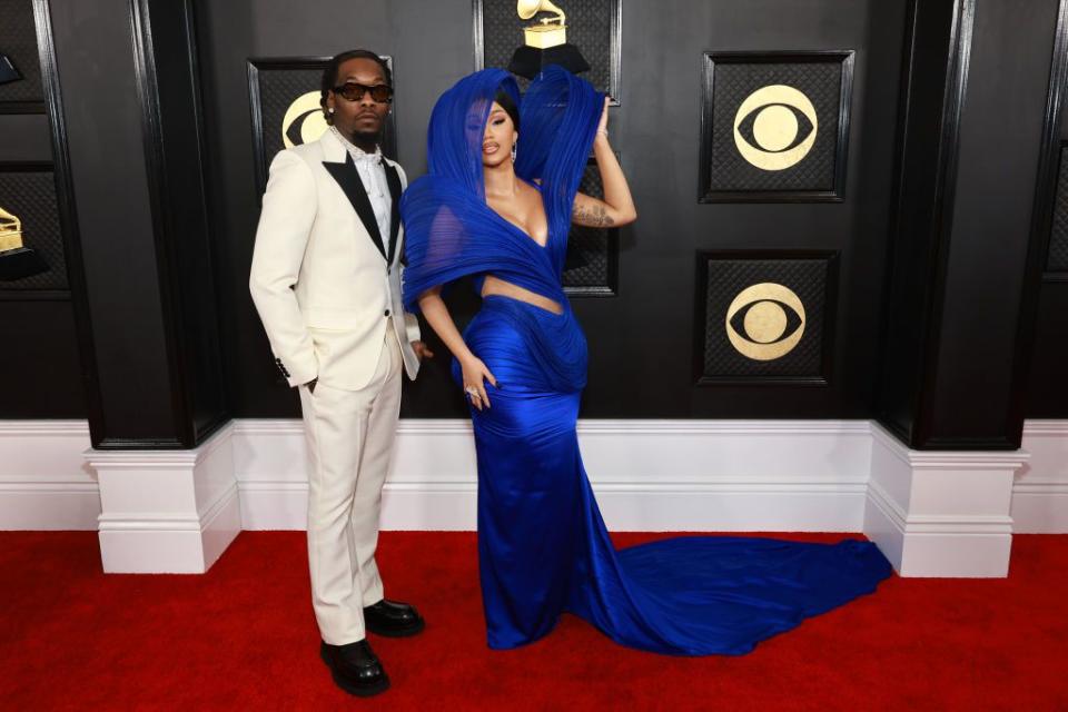 LOS ANGELES, CALIFORNIA - FEBRUARY 05: Offset and Cardi B attend the 65th GRAMMY Awards on February 05, 2023 in Los Angeles, California. (Photo by Matt Winkelmeyer/Getty Images for The Recording Academy)