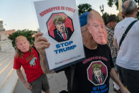 <p>Protesters demonstrate in front of the U.S. Supreme Court prior to President Trump nominating federal judge Brett Kavanaugh to Supreme Court to succeed retiring Justice Anthony Kennedy, July 9, 2018. (Photo: Ken Cedeno via ZUMA Wire) </p>