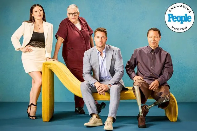 <p>Sonja Flemming/CBS</p> Fiona Rene, Abby McEnany, Justin Hartley and Eric Graise of 'Tracker'