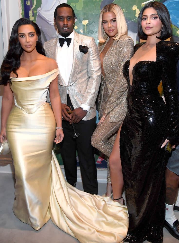 Kim Kardashian West, Sean Combs, Khloe Kardashian, and Kylie Jenner | Kevin Mazur/Getty Images