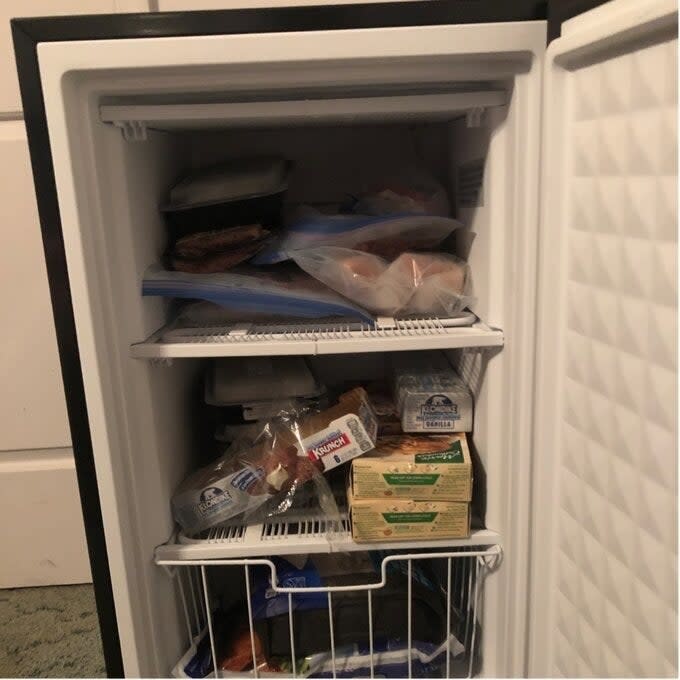 the inside of a reviewer's freezer