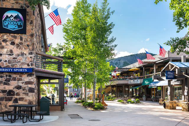 <p>Getty Images</p> In Colorado's gorgeous summer, browse outwear gear shops or stop for lunch in the town of Snowmass before heading out to everything from hiking to hot-air ballooning.