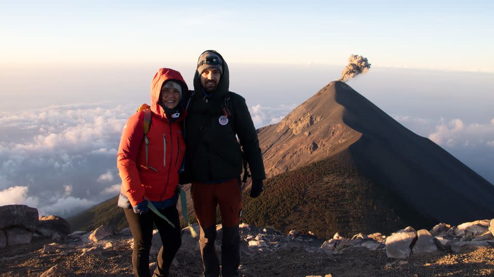 The pair, pictured in Guatemala, have experienced some challenging weather conditions during their trip. - Next Meridian Expedition