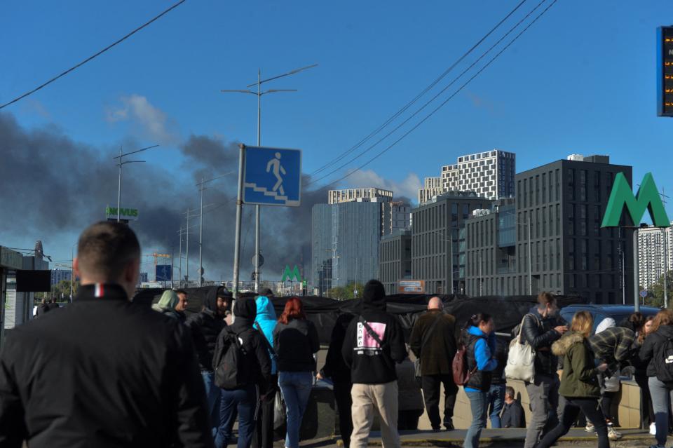 Smoke rises over the city after a Russian missile strike, amid Russia's attack on Ukraine, in Kyiv, (REUTERS)