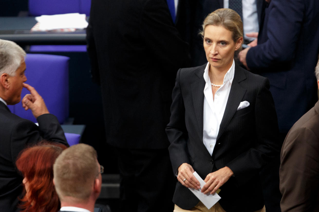 Alice Weidel wird in Amberg vermutlich recht allein dastehen. (Bild: Carsten Koall/Getty Images)