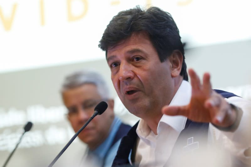 Brazil's Minister of Health, Luiz Henrique Mandetta speaks during a news conference amid the coronavirus disease (COVID-19) outbreak in Brasilia