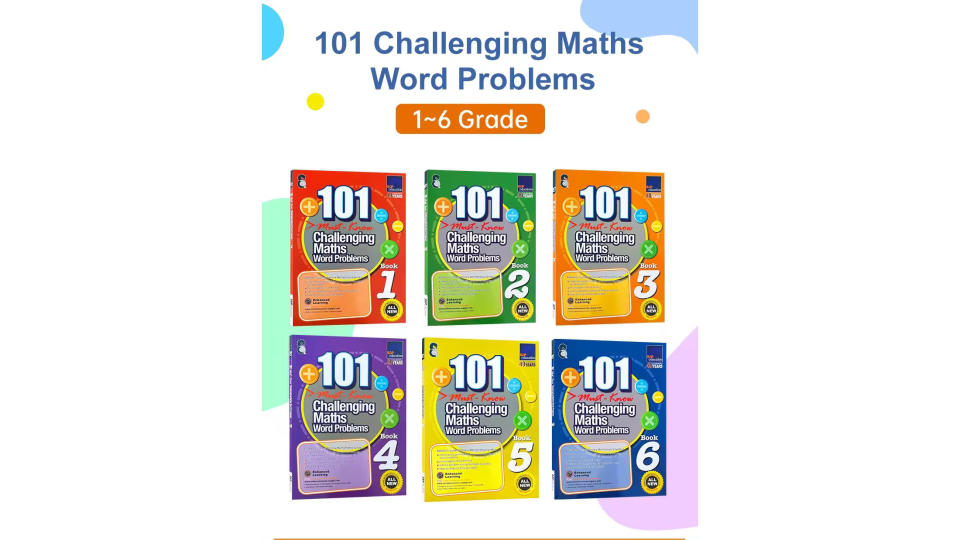 6 Books/Set SAP Education 101 Challenging Maths Word Problems Books for Primary Levels Grade 1-6. (Photo: Lazada SG)