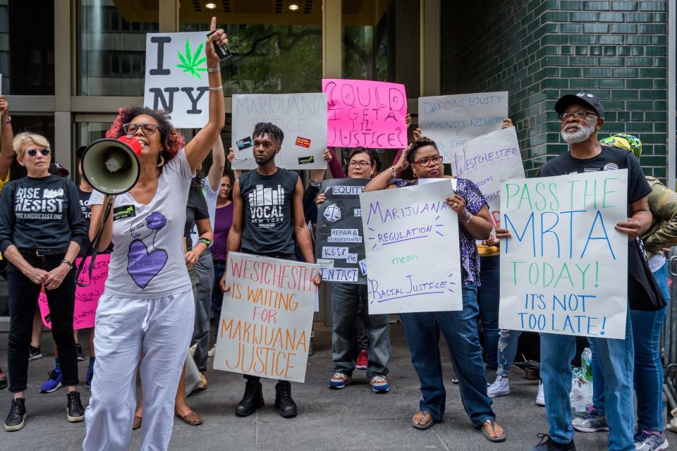 Marijuana legalization protest in New York in 2019