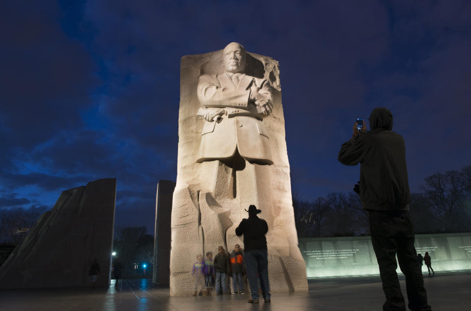 Tourists visit the Martin Luther King Jr. Memorial in Washington, D.C. (Photo: Linda Davidson/The Washington Post via Getty Images)